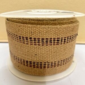 Wrights 100% Jute 3.5in/15 Yd Trim Upholstery Webbing with Highlight Stripes
